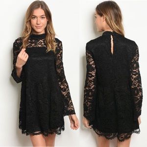 🆕 Black lace long sleeved dress